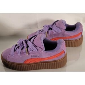 PUMA  FENTY Creeper Phatty  suede-like Lilac Lavender & Burnt Red 8 Thick Sole
